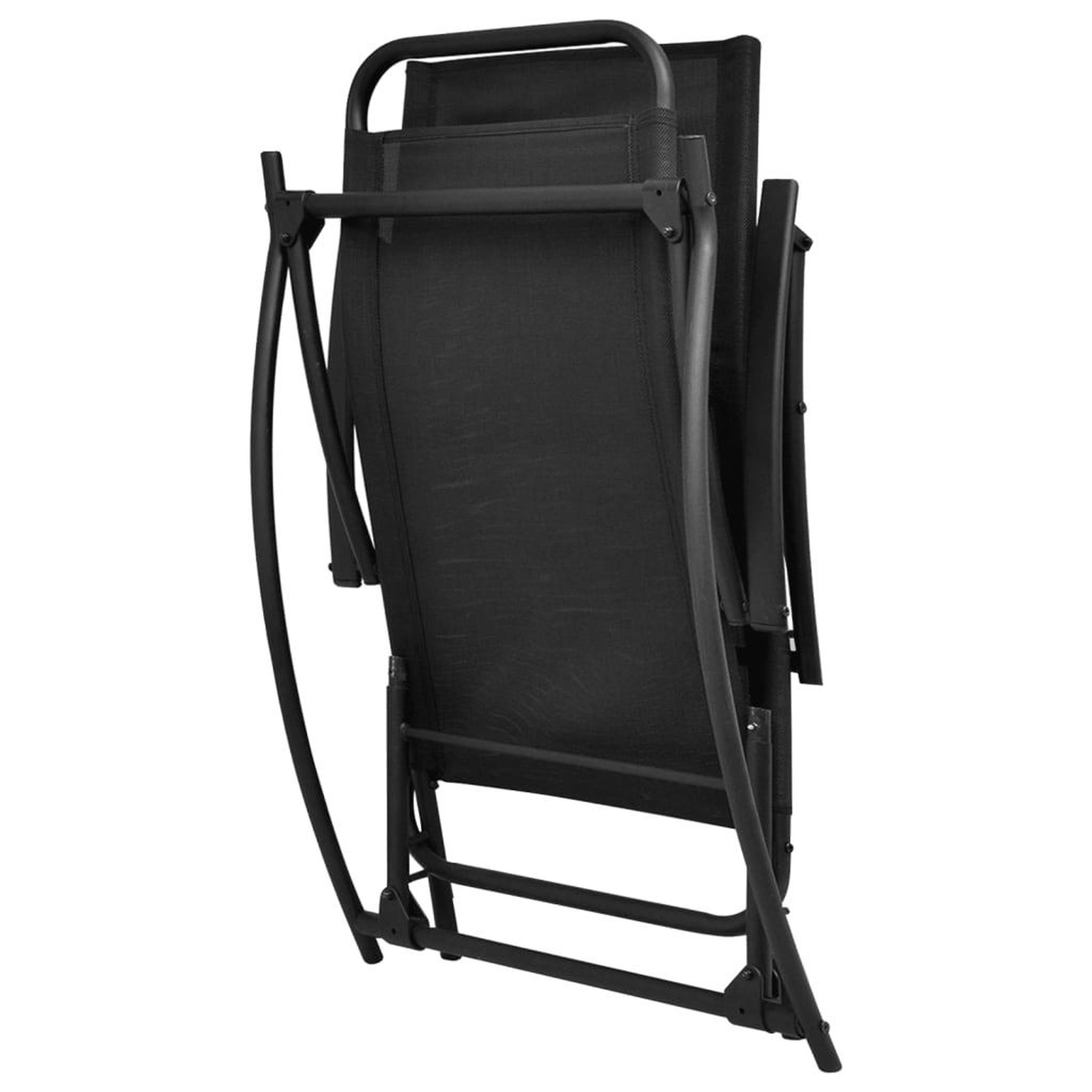 Voir la diapositive 5 : VIDAXL Chaise a bascule de jardin acier et textilene noir
