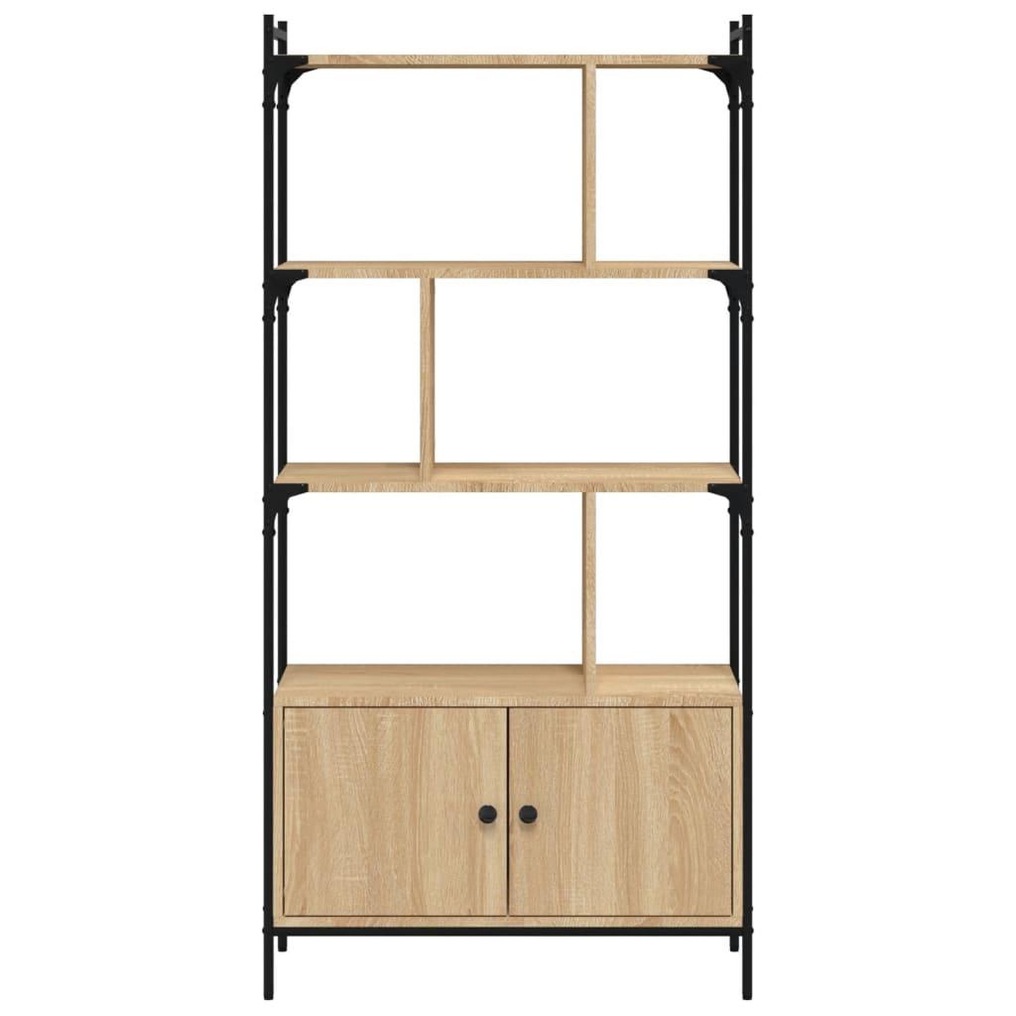 Voir la diapositive 5 : VIDAXL Bibliotheque avec portes chene sonoma 76,5x30x154,5 cm