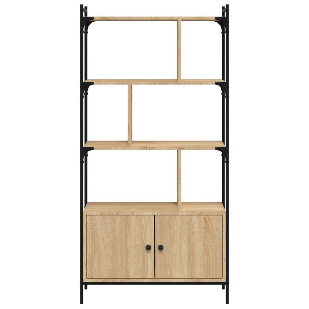 VIDAXL Bibliotheque avec portes chene sonoma 76,5x30x154,5 cm