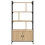 Voir la diapositive 5 : VIDAXL Bibliotheque avec portes chene sonoma 76,5x30x154,5 cm
