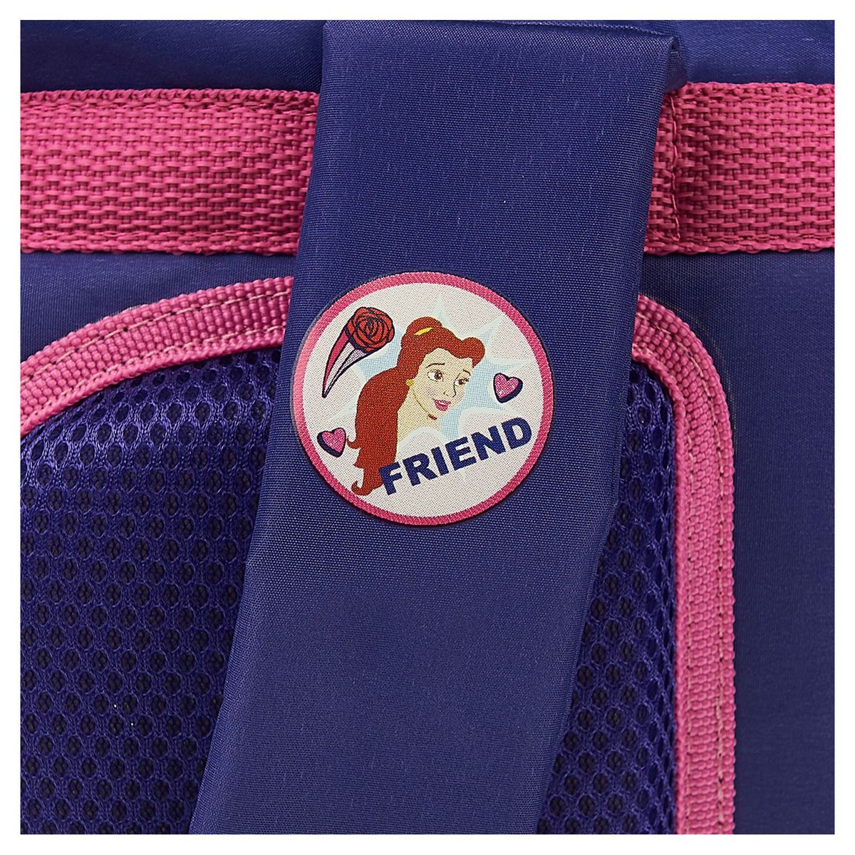 AUCHAN Cartable 38 cm avec pompon polyester violet PRINCESSES DISNEY