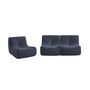 Voir la diapositive 2 : SWEEEK Chauffeuse tissu effet alpaca 3 places. bleu nuit. style contemporain. L 91 x P 105 x H 72cm