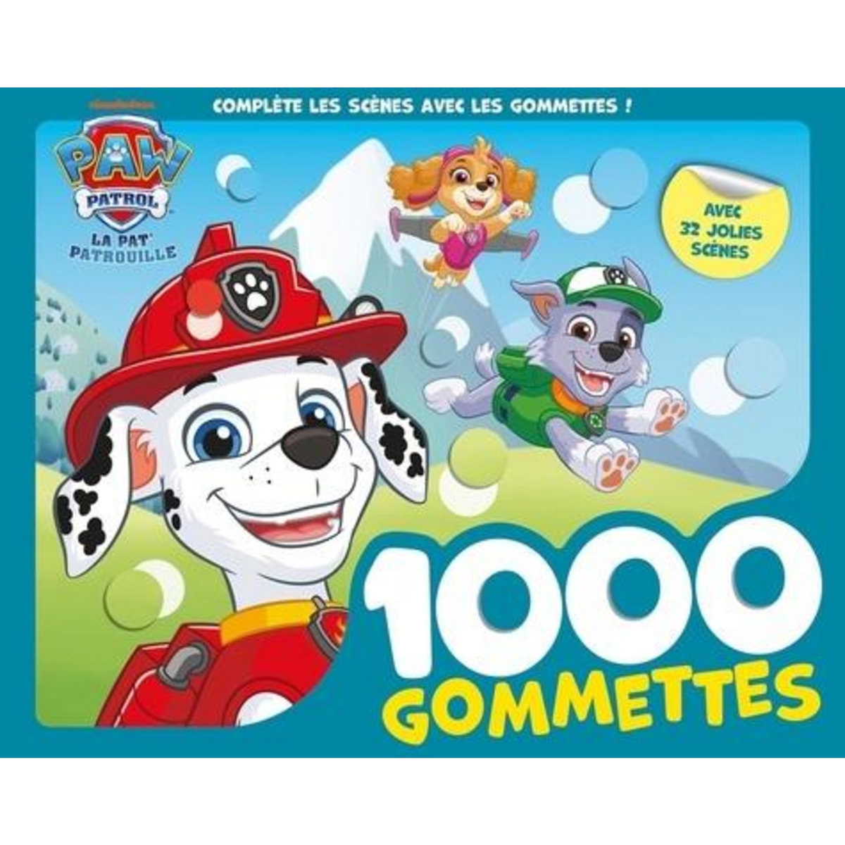 1000 GOMMETTES PAW PATROL - LA PAT' PATROUILLE. AVEC 32 JOLIES SCENES, Nickelodeon
