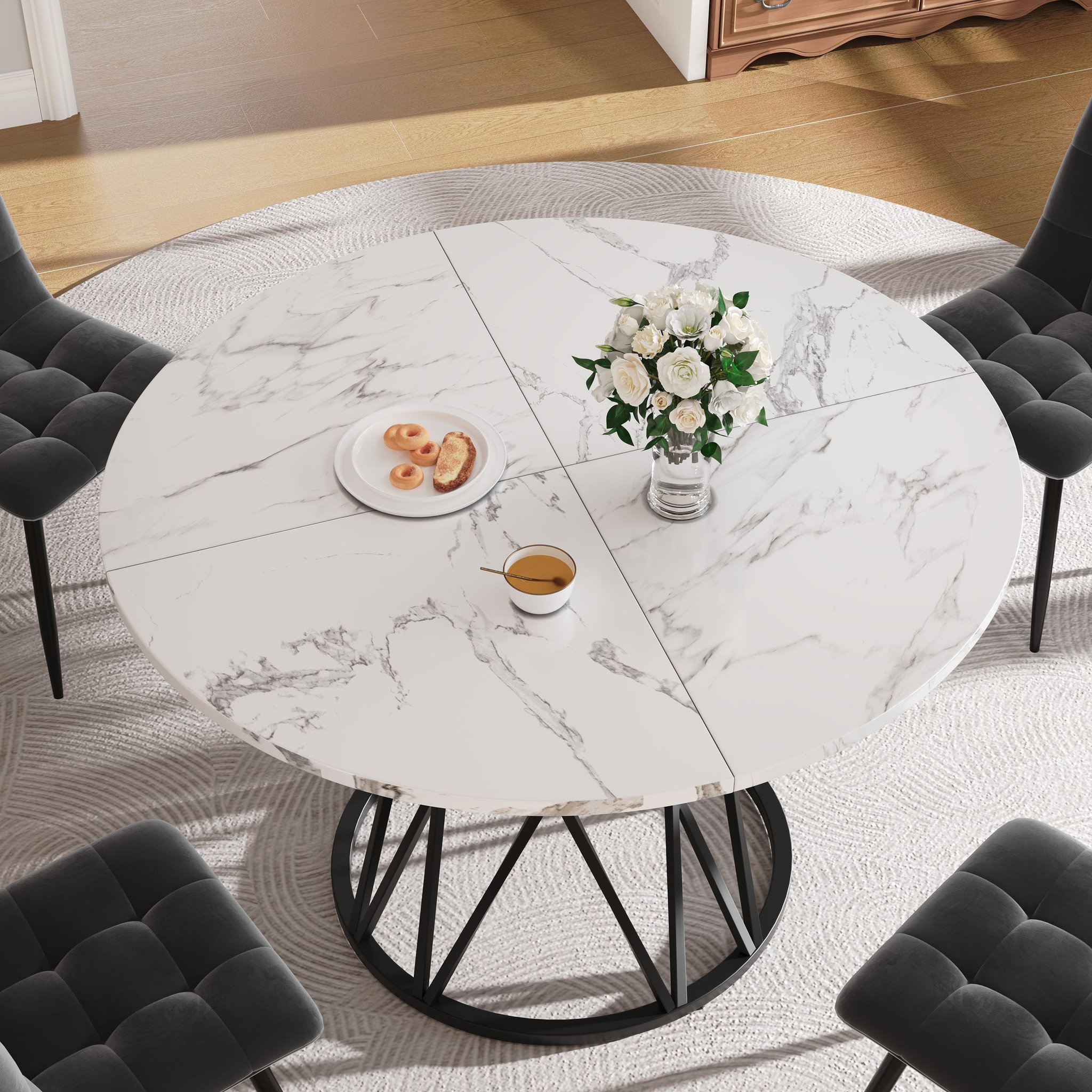 Voir la diapositive 4 : MERAX Table à manger ronde