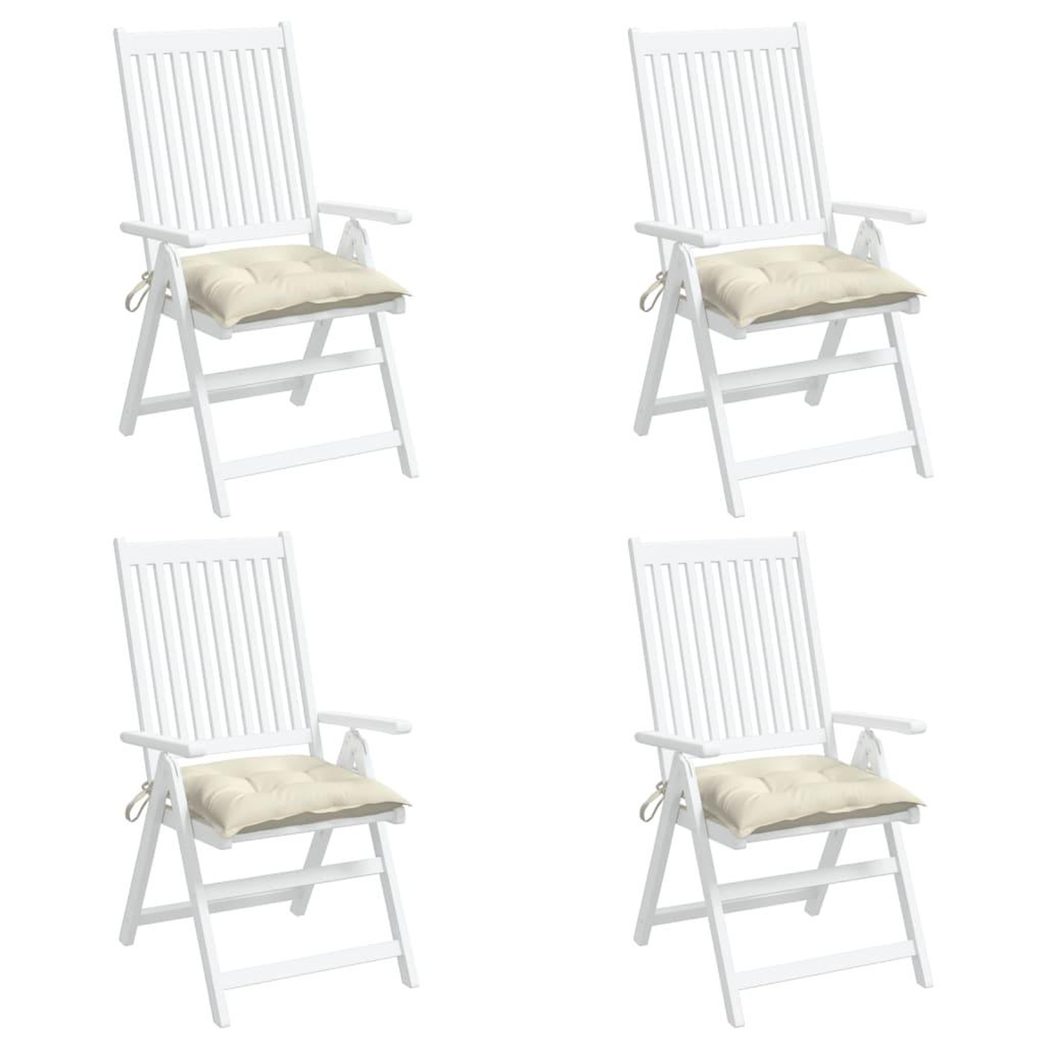 Voir la diapositive 4 : VIDAXL Coussins de chaise lot de 4 blanc creme 50x50x7 cm tissu oxford