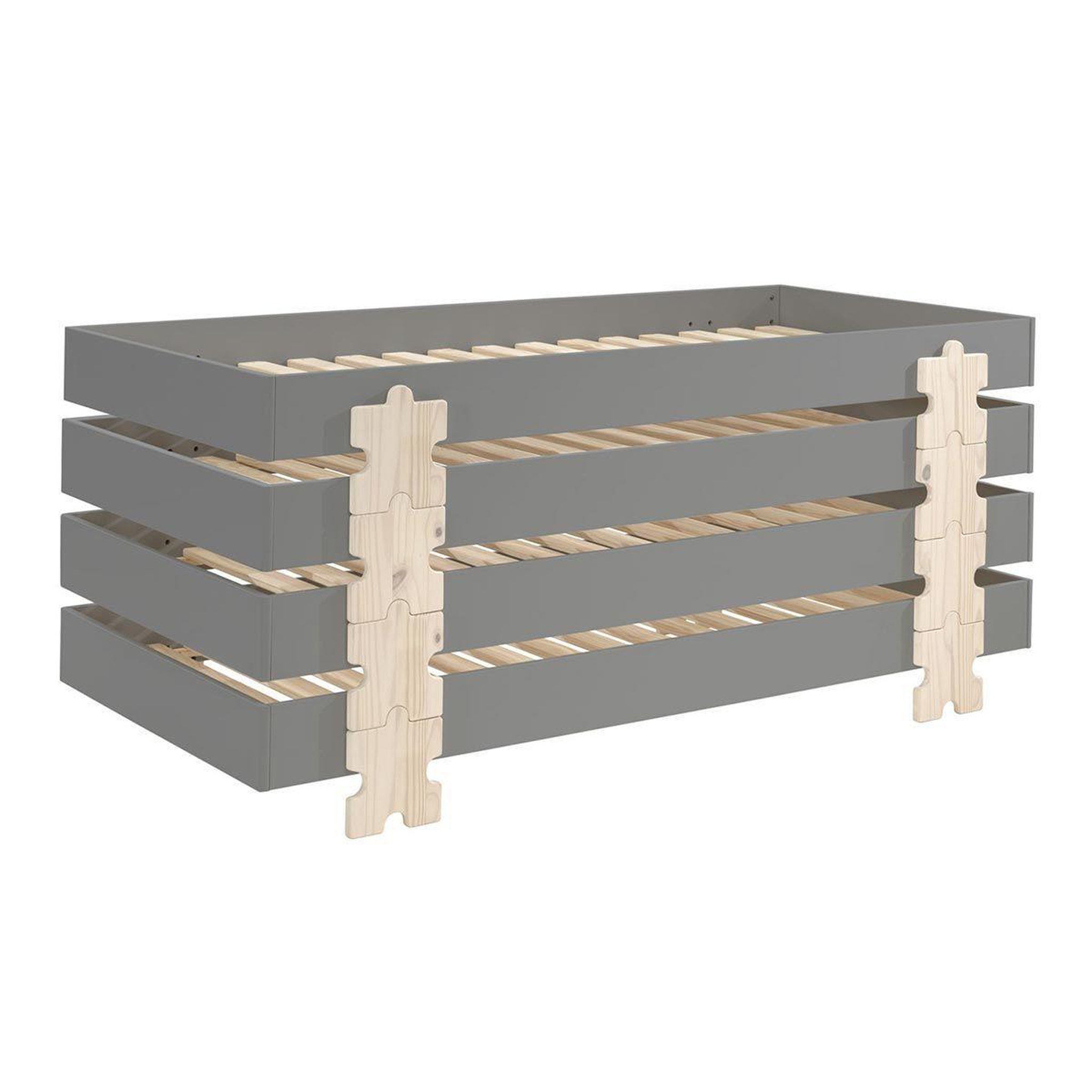 Paris Prix Lit enfant en bois  modulo puzzle iv  90x200cm gris