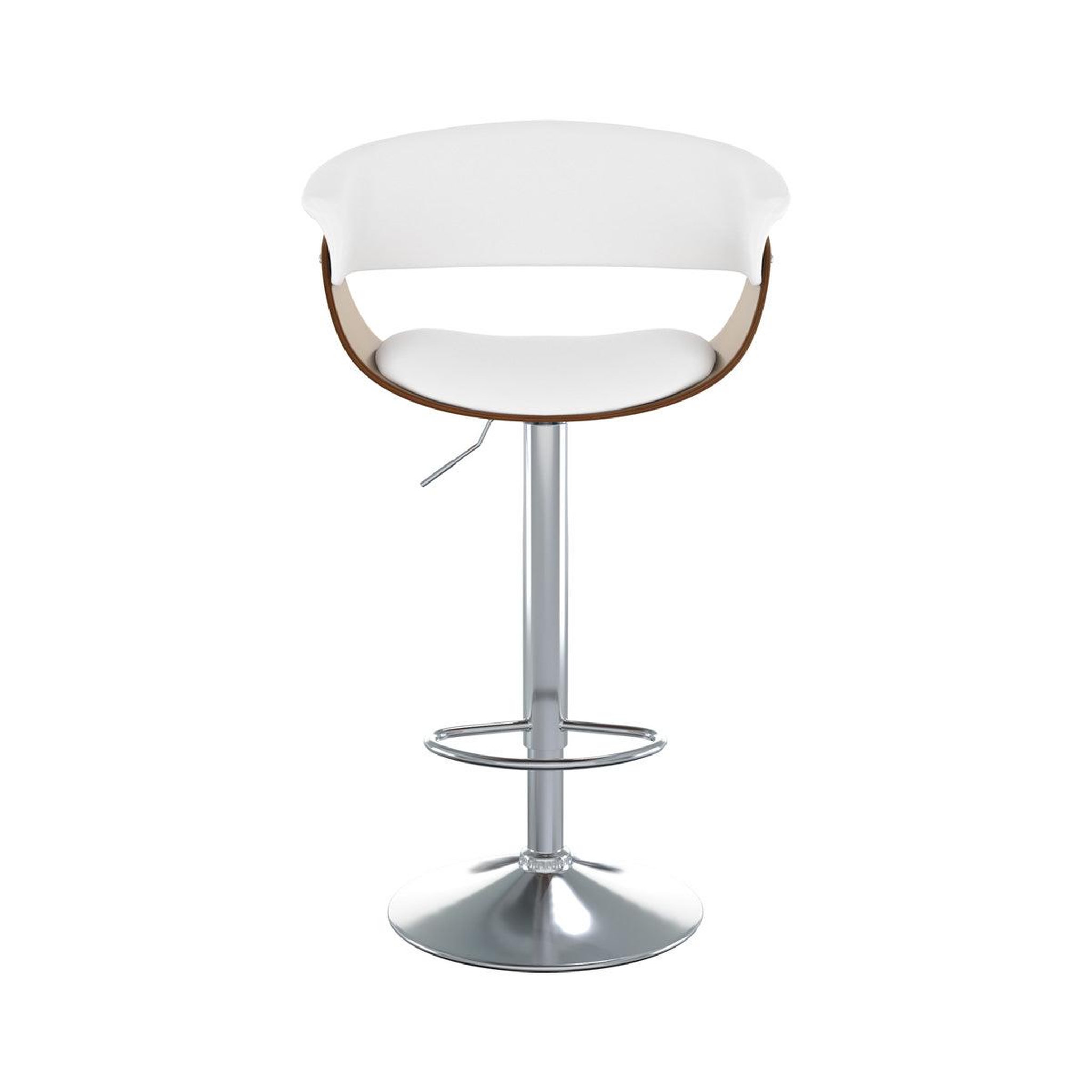 Voir la diapositive 6 : MAISON PAVANE Chaise de bar réglable et pivotante 59/81 cm en cuir synthétique blanc-basile