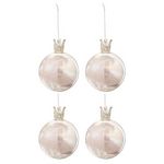Paris Prix Lot de 4 Boules de Noël  Couronne  10cm Rose