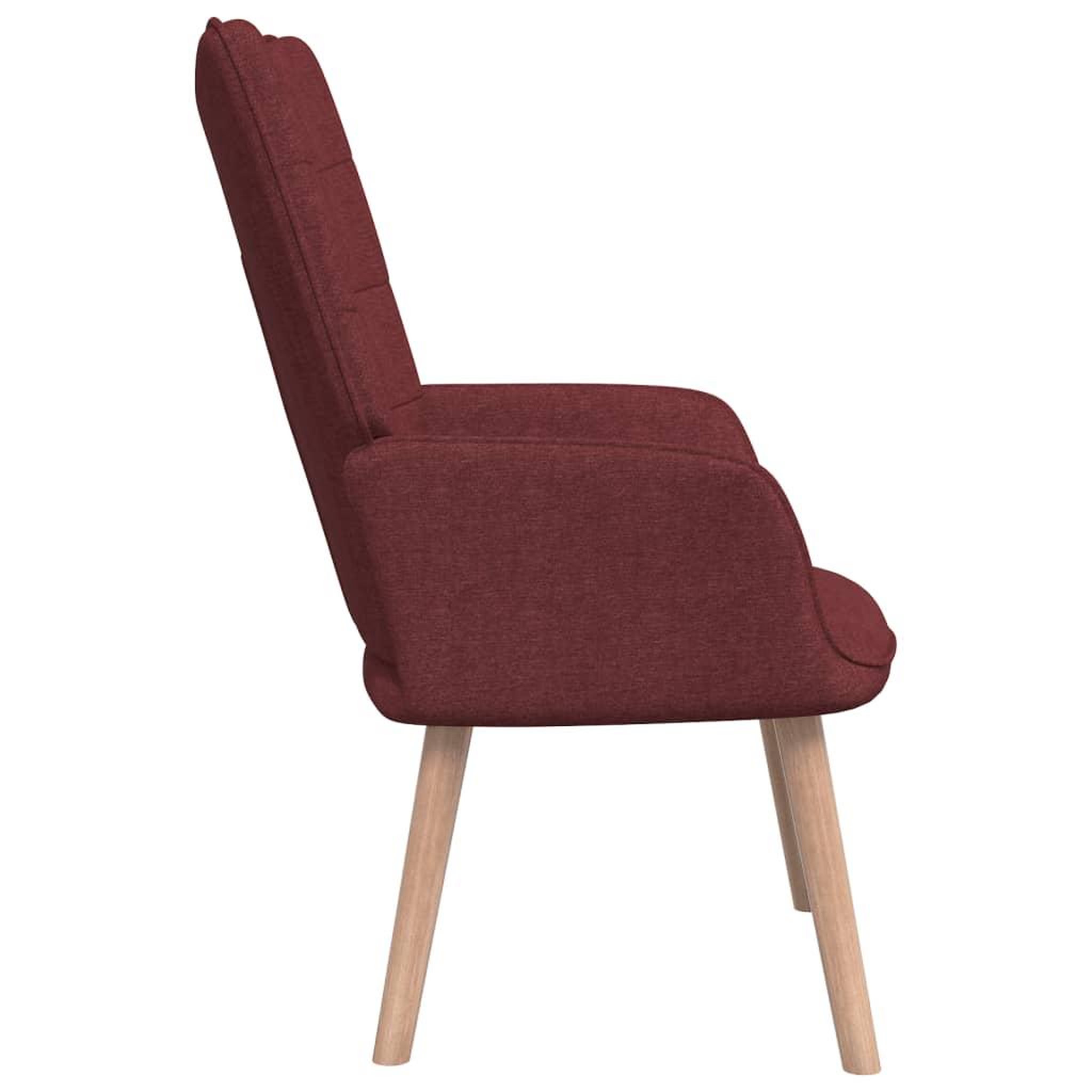 Voir la diapositive 3 : VIDAXL Chaise de relaxation Rouge bordeaux Tissu
