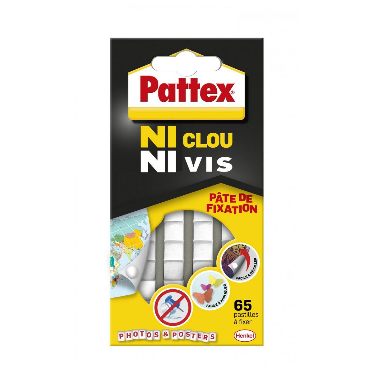 PATTEX Lot de 65 pastilles adhésives PATTEX, Ni clou ni vis