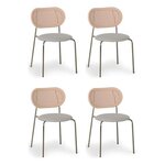 Paris Prix Lot de 4 Chaises Empilables Tissu  Kane  84cm Beige