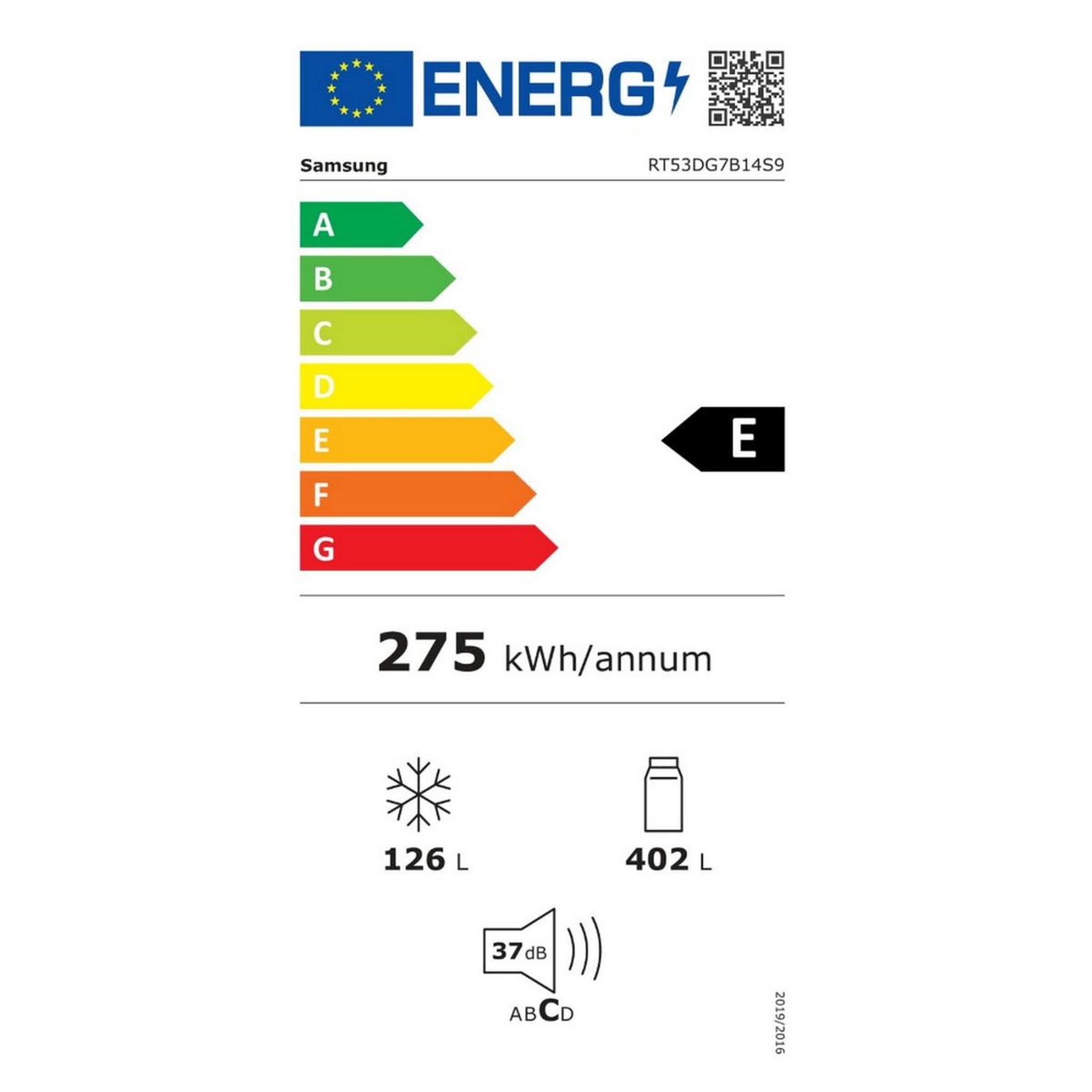 Voir la diapositive 2 : Samsung Réfrigérateur combiné 79cm 528l platinium - rt53dg7b14s9