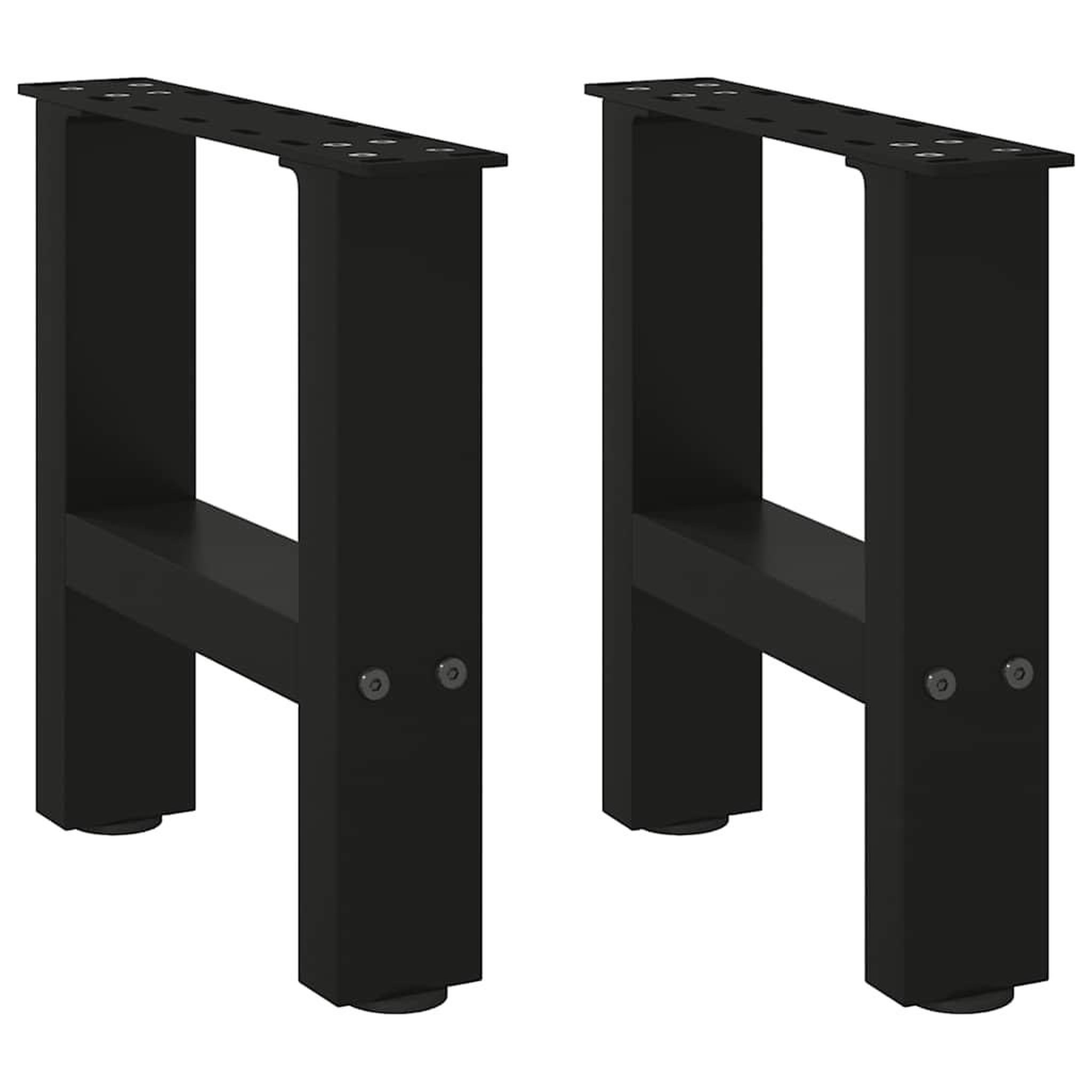 Voir la diapositive 2 : VIDAXL Pieds de table basse noir 2 pcs 40x(30-31) cm acier