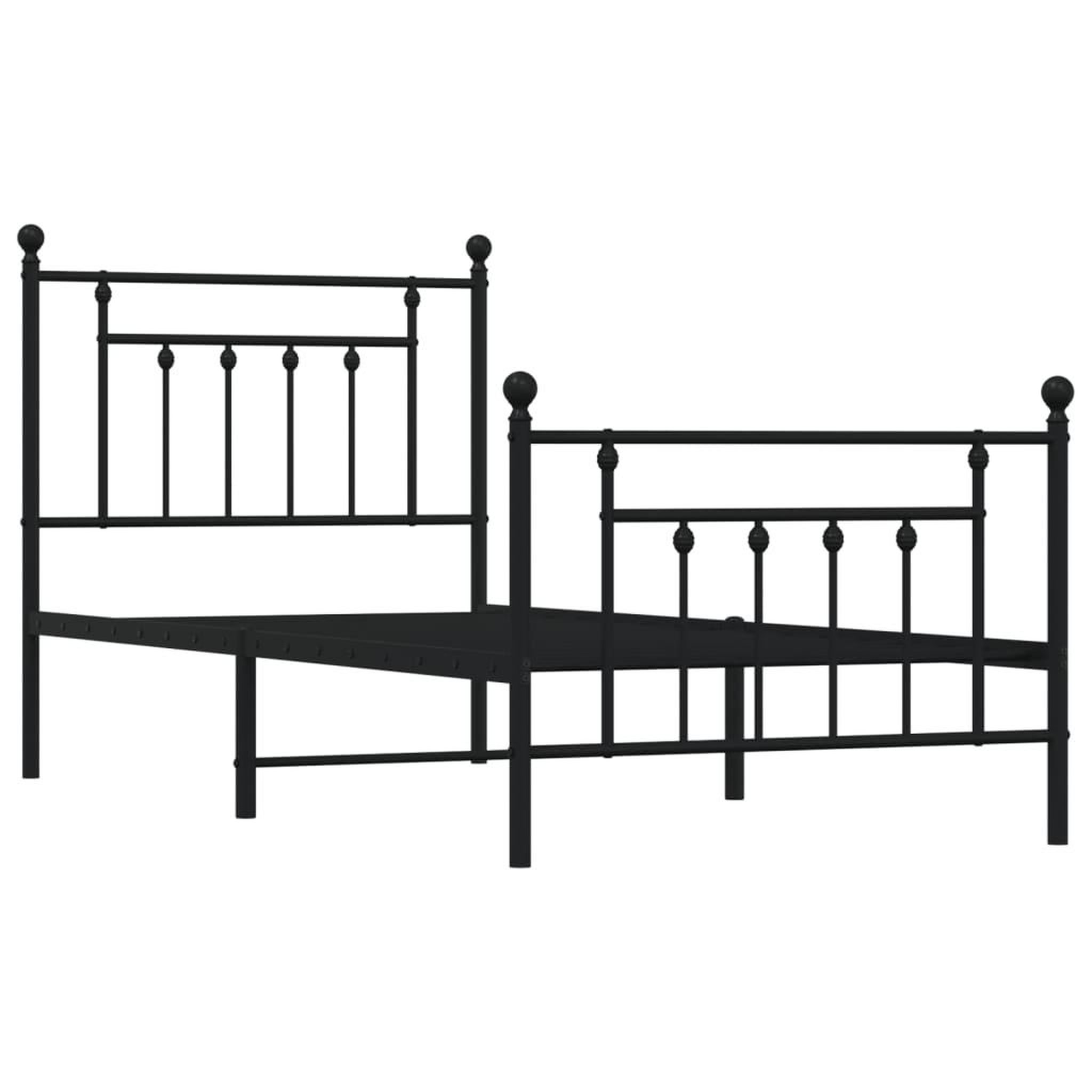 Voir la diapositive 3 : VIDAXL Cadre de lit metal sans matelas avec pied de lit noir 90x190 cm