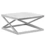 Paris Prix Table Basse Design  Palamo  86cm Argent & Blanc