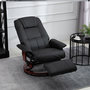 Voir la diapositive 4 : HOMCOM Fauteuil relax inclinable repose-pieds réglable pivotant 360° piètement bois revêtement PU noir
