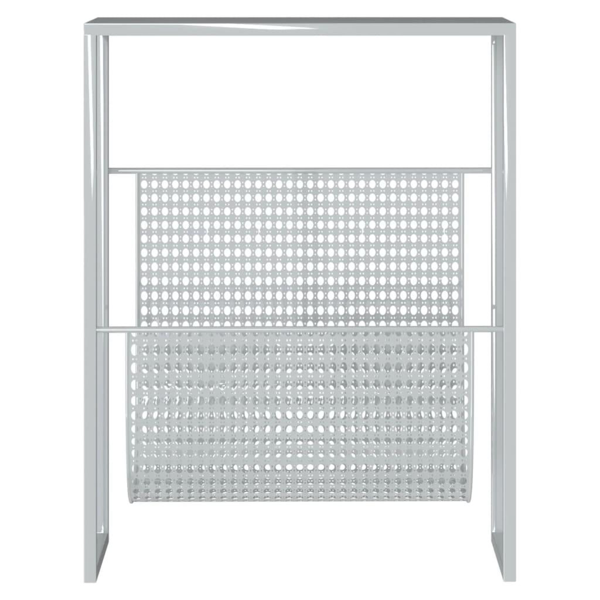 Voir la diapositive 3 : VIDAXL Porte-revue Argente 35x15x45 cm Acier