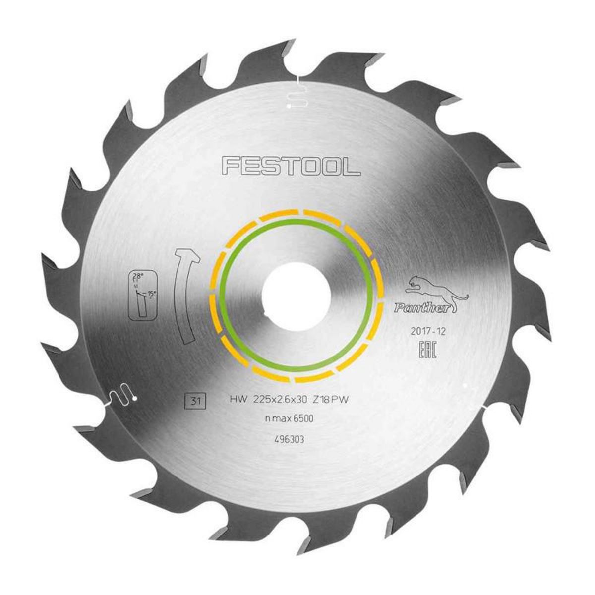 FESTOOL Lame de scie circulaire WOOD RIP CUT HW 225x2,6x30 PW18 FESTOOL 496303