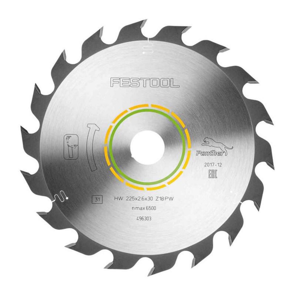 FESTOOL Lame de scie circulaire WOOD RIP CUT HW 225x2,6x30 PW18 FESTOOL 496303