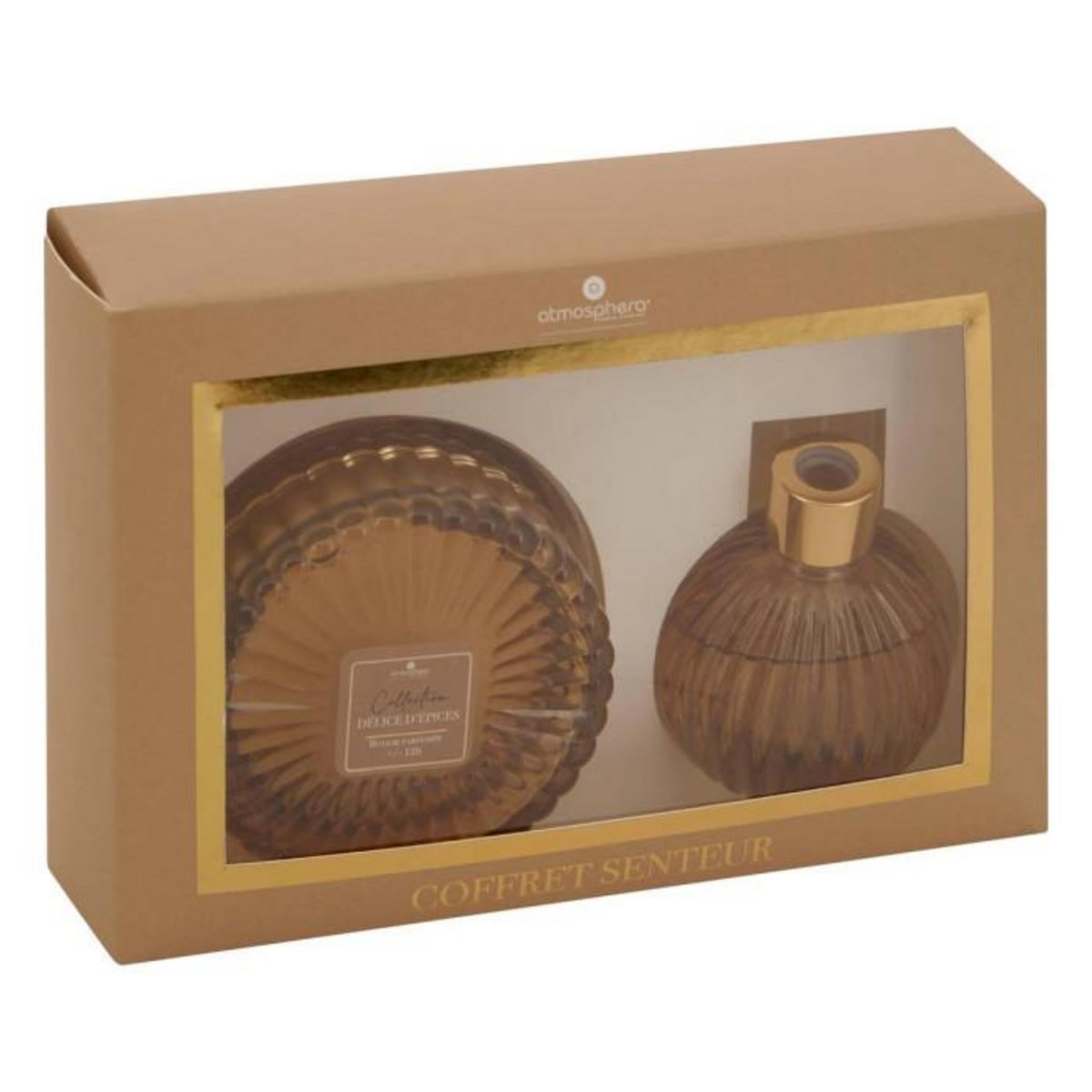 ATMOSPHERA Coffret Senteur 2 Pièces  Albie  8cm Délice d'Épices
