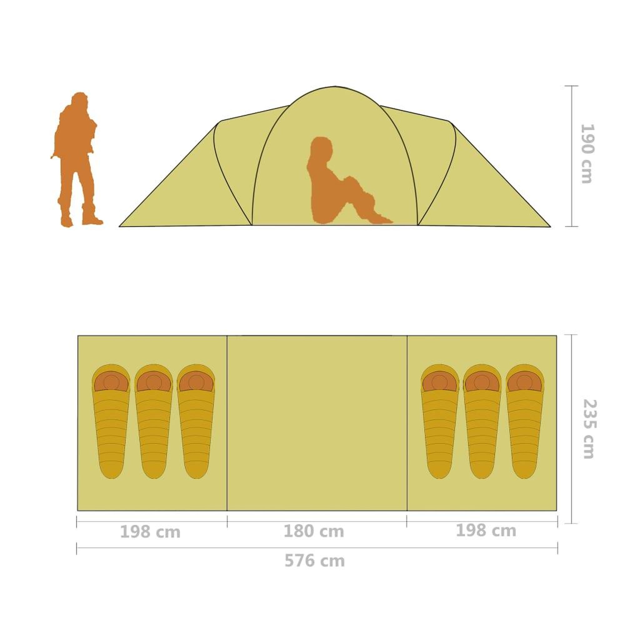 Voir la diapositive 6 : VIDAXL Tente de camping pour 6 personnes bleu et bleu clair