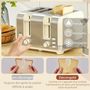 Voir la diapositive 4 : HOMCOM Ensemble bouilloire et grille-pain Vintage - 1,7L 2200W - 4 tranches, brunissage 7 niv. - crème