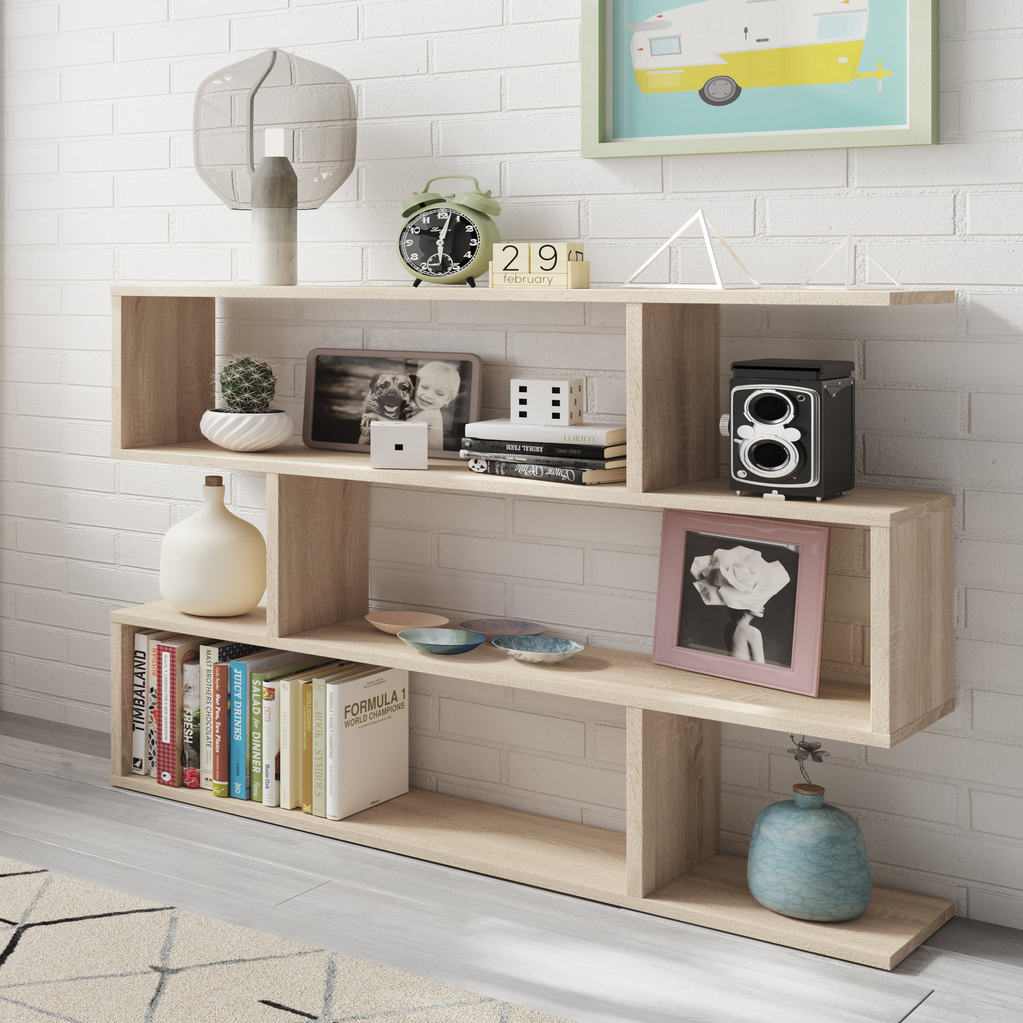 Voir la diapositive 2 : Étagère Basse de 3 niveaux L110cm x H97cm FEIRA