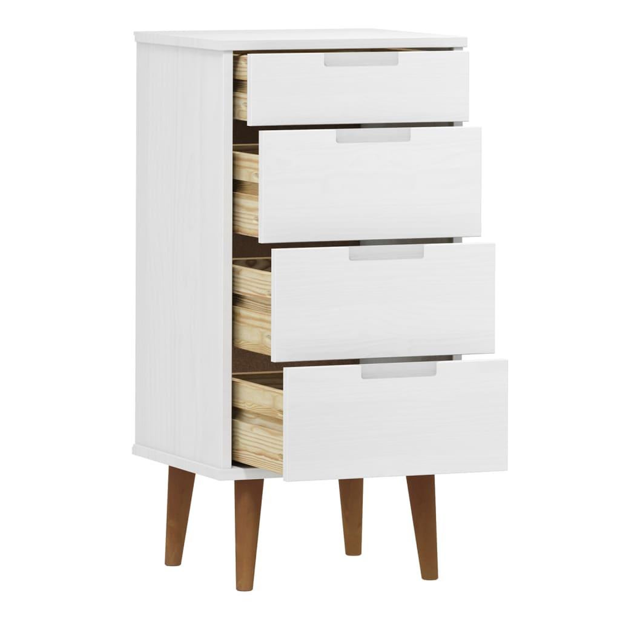 Voir la diapositive 5 : VIDAXL Commode MOLDE Blanc 40x35x82 cm Bois de pin massif