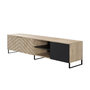 Voir la diapositive 2 : BEST MOBILIER Bobochic auxane - meuble tv - bois et noir - 200 cm - style contemporain