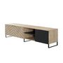 Voir la diapositive 2 : BEST MOBILIER Bobochic auxane - meuble tv - bois et noir - 200 cm - style contemporain