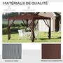 Voir la diapositive 5 : OUTSUNNY Tonnelle barnum de jardin 3L x 3l m avec 4 moustiquaires amovibles - double toit - métal polyester marron