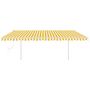 Voir la diapositive 3 : VIDAXL Auvent manuel retractable avec LED 5x3 m Jaune et blanc