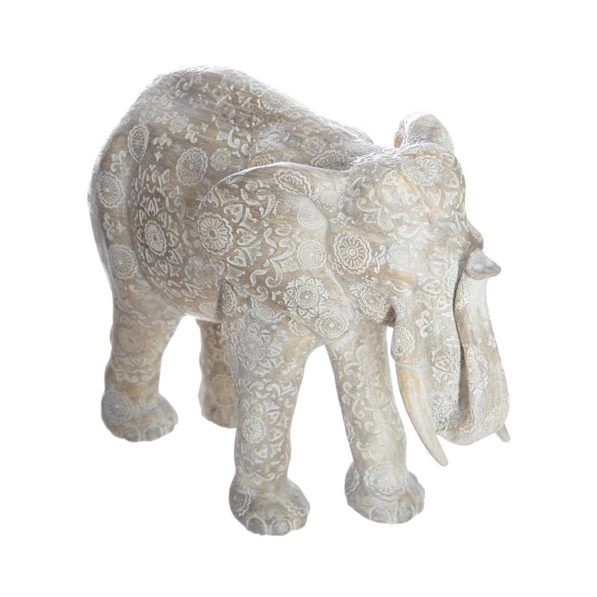 ATMOSPHERA Statuette en résine  éléphant  22cm beige