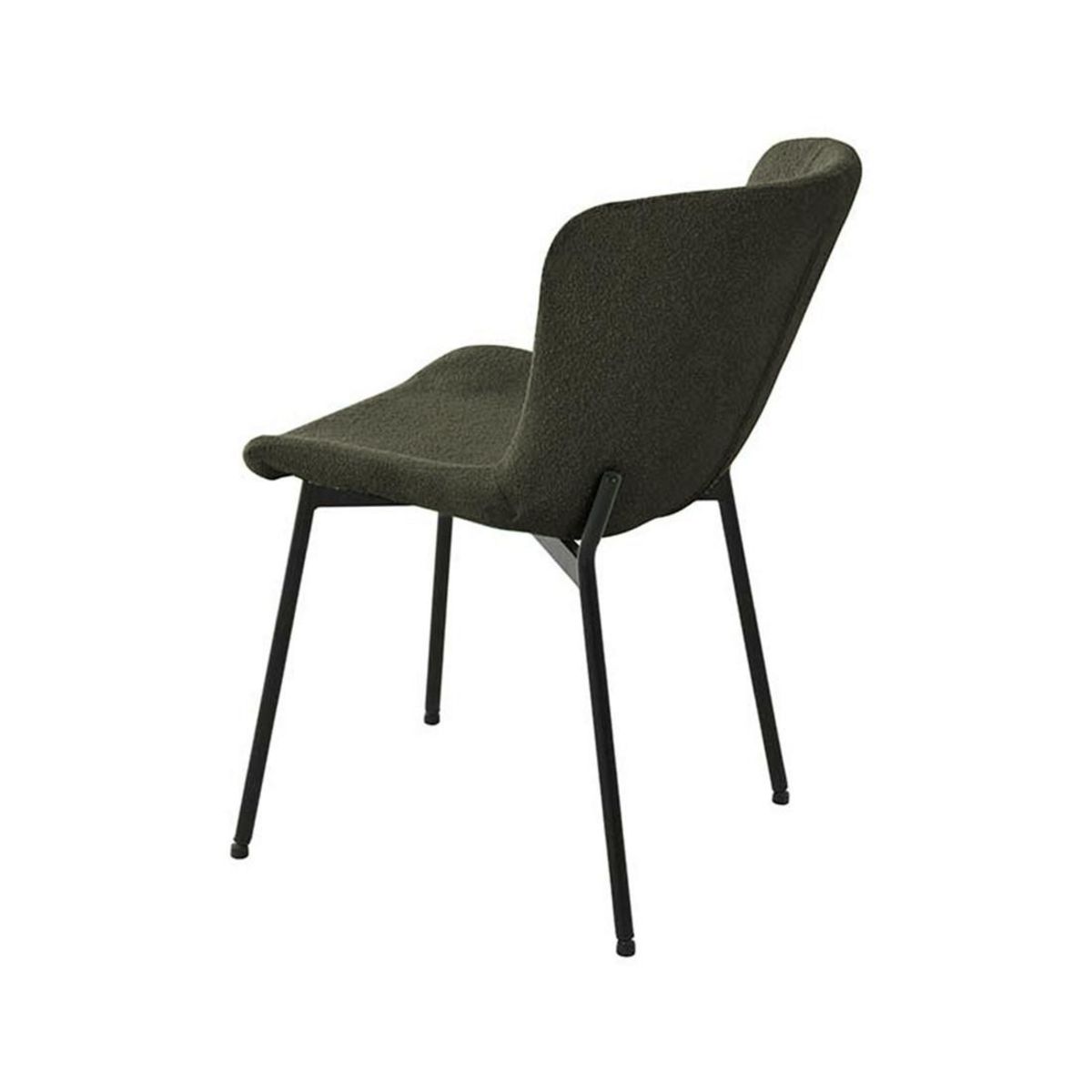 LISA DESIGN Castillo - lot de 4 chaises - kaki - en tissu bouclette