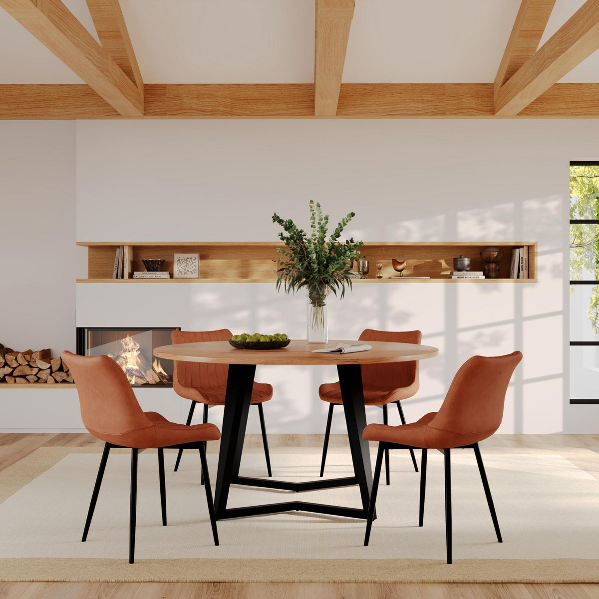 Rendez vous déco Lot de 2 chaises en cuir synthétique taupe et métal noir - Killi