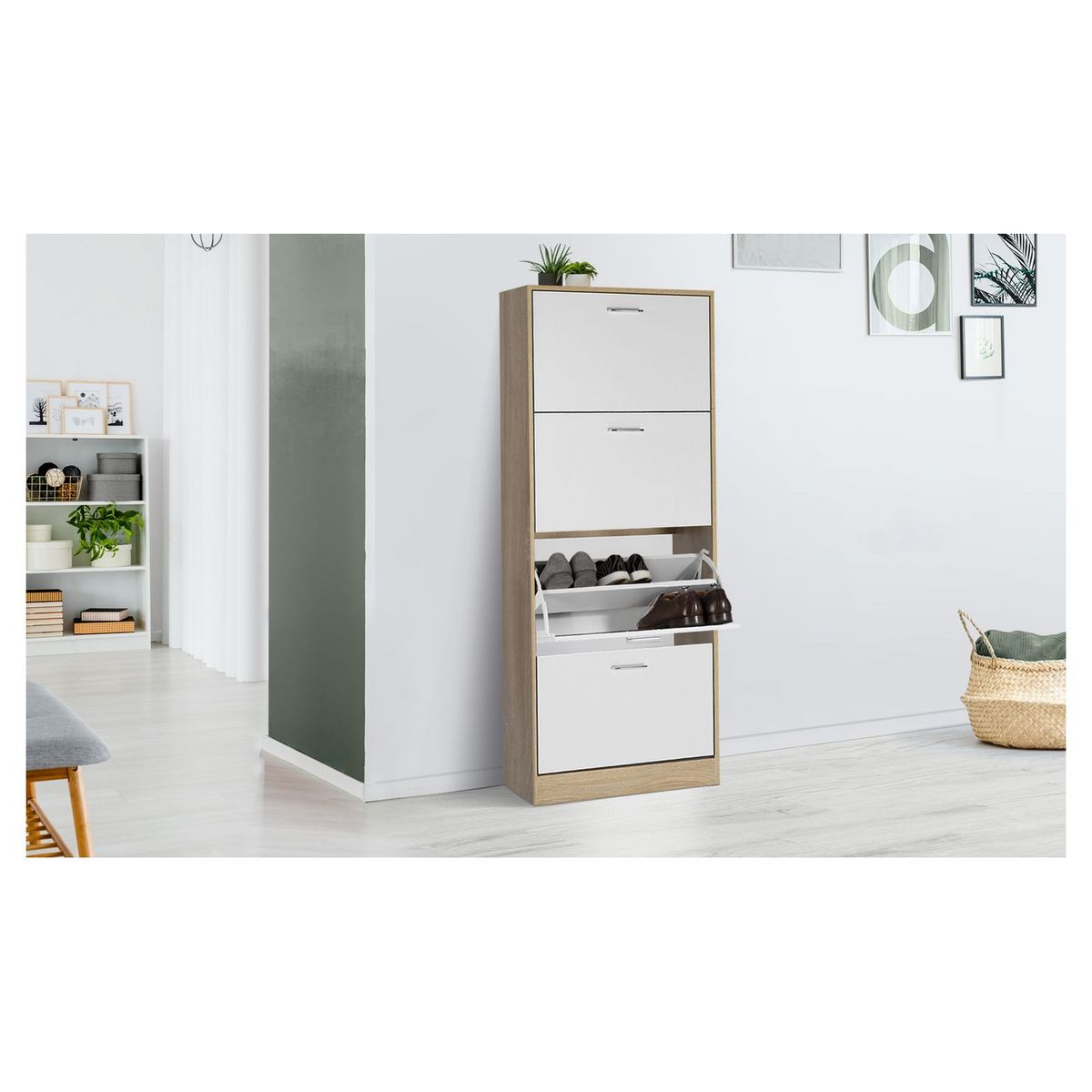 Meuble à chaussures 4 portes L60 cm TOWA