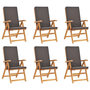 Voir la diapositive 4 : VIDAXL Ensemble a Manger de jardin 7pcs coussins Bois teck massif Gris