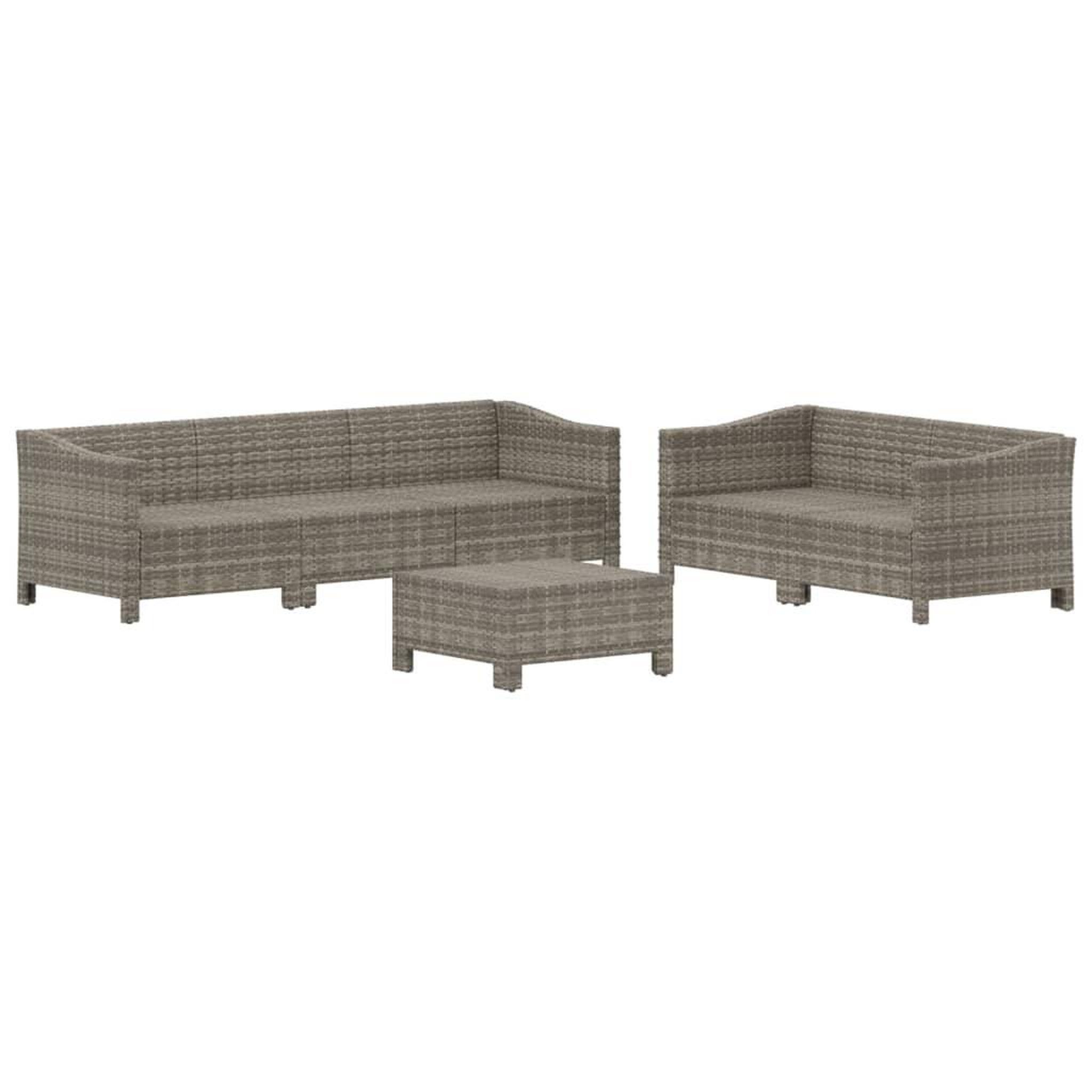 Voir la diapositive 4 : VIDAXL Salon de jardin 6 pcs avec coussins Gris Resine tressee