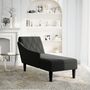 Voir la diapositive 2 : VIDAXL Fauteuil long avec coussin et accoudoir droit noir tissu