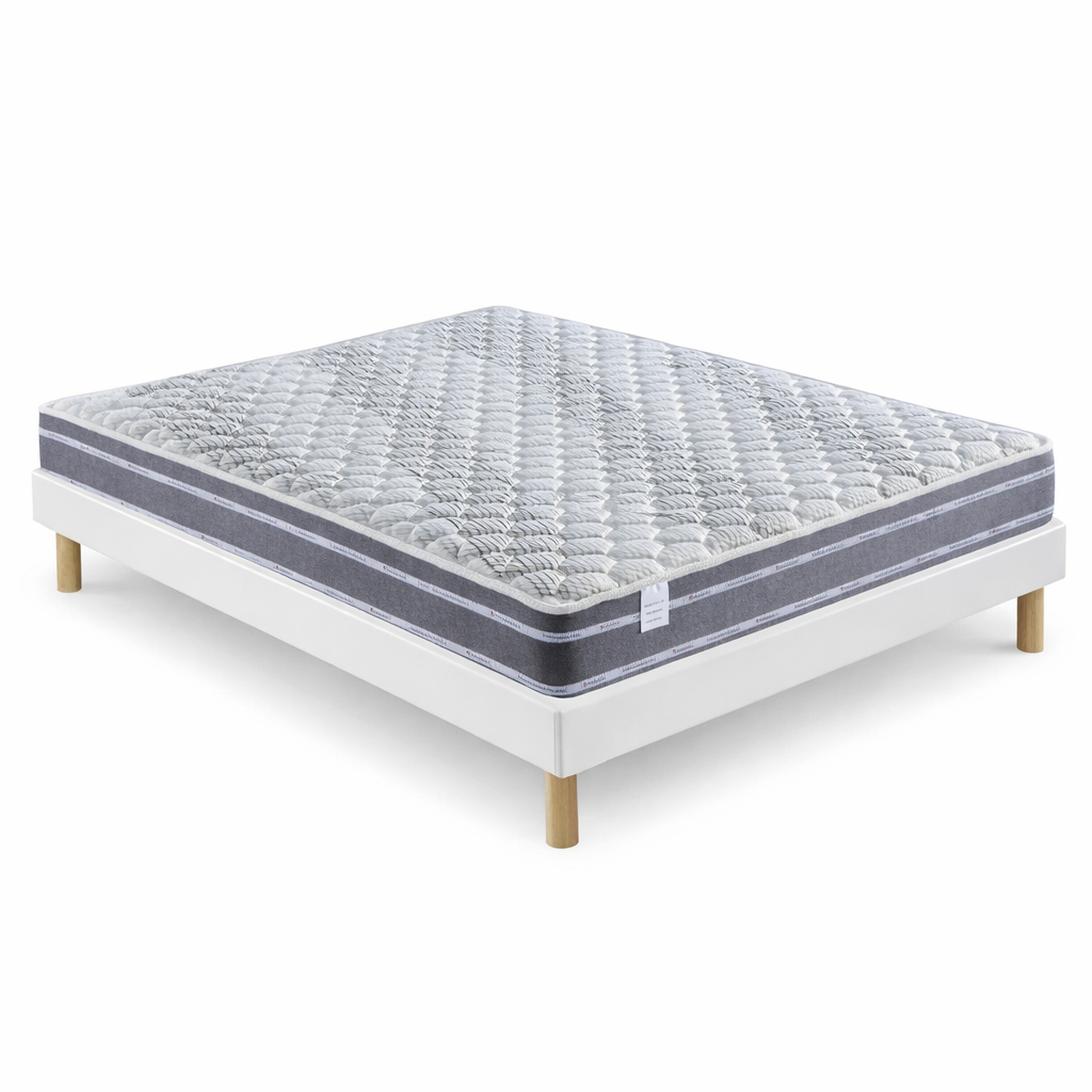 Voir la diapositive 2 : PROVENCE LITERIE Ensemble Sommier Tapissier et Matelas Ferme Très Respirant
