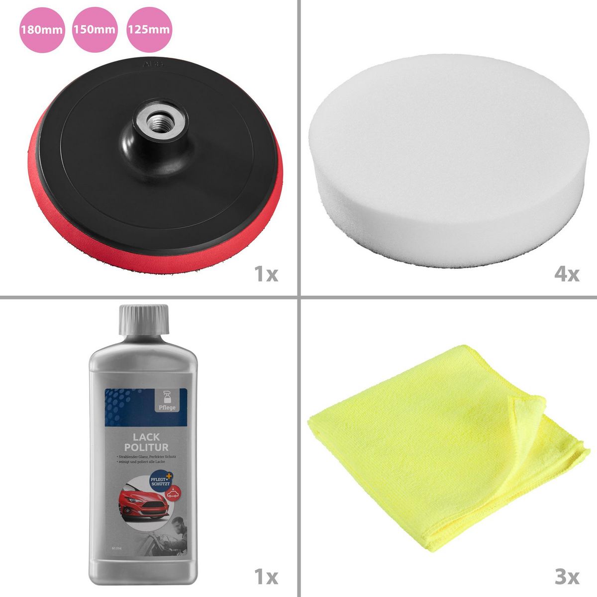 tectake Lustreuse Polisseuse Rotative avec 57 Accessoires 1400 W rouge