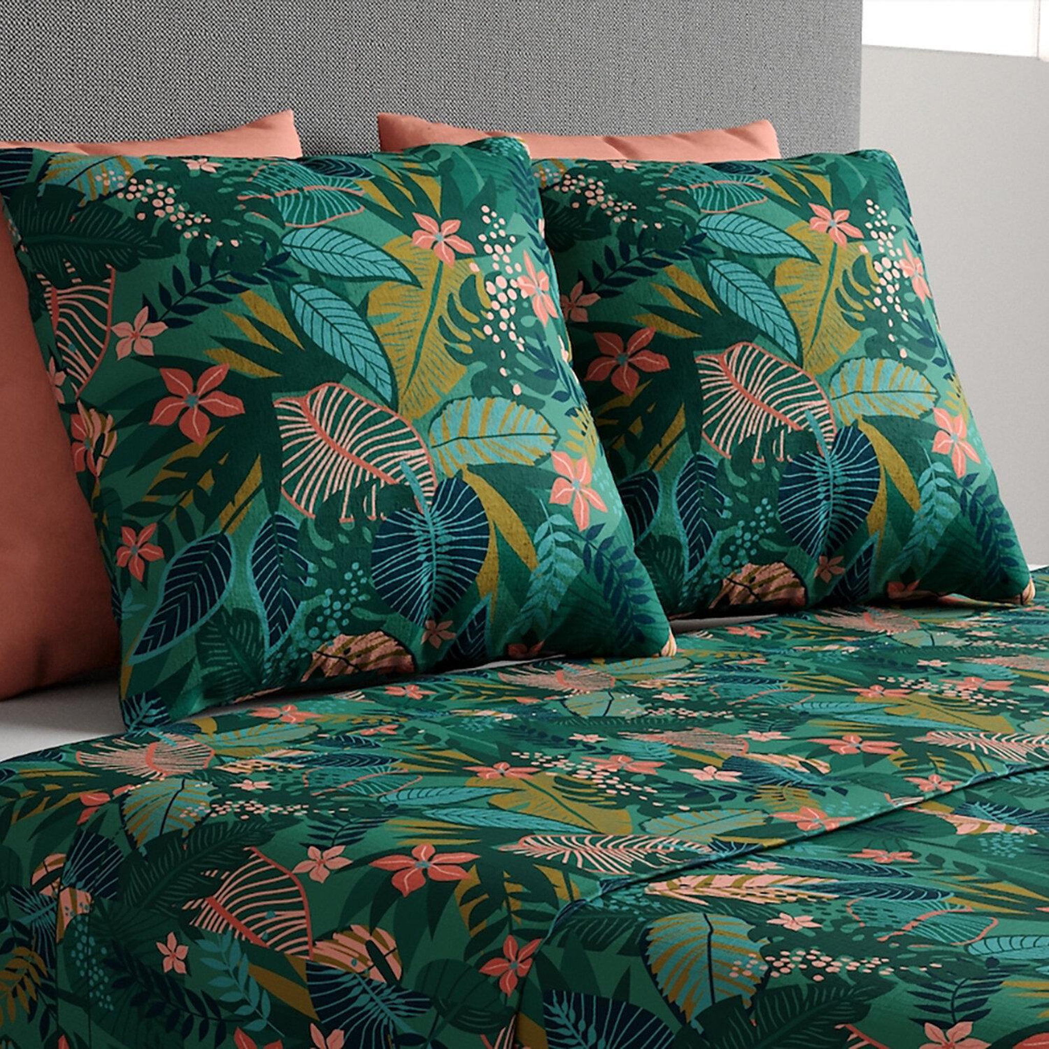 Voir la diapositive 2 : ATELIER DU COTON Parure de drap 100% coton 57fils zania