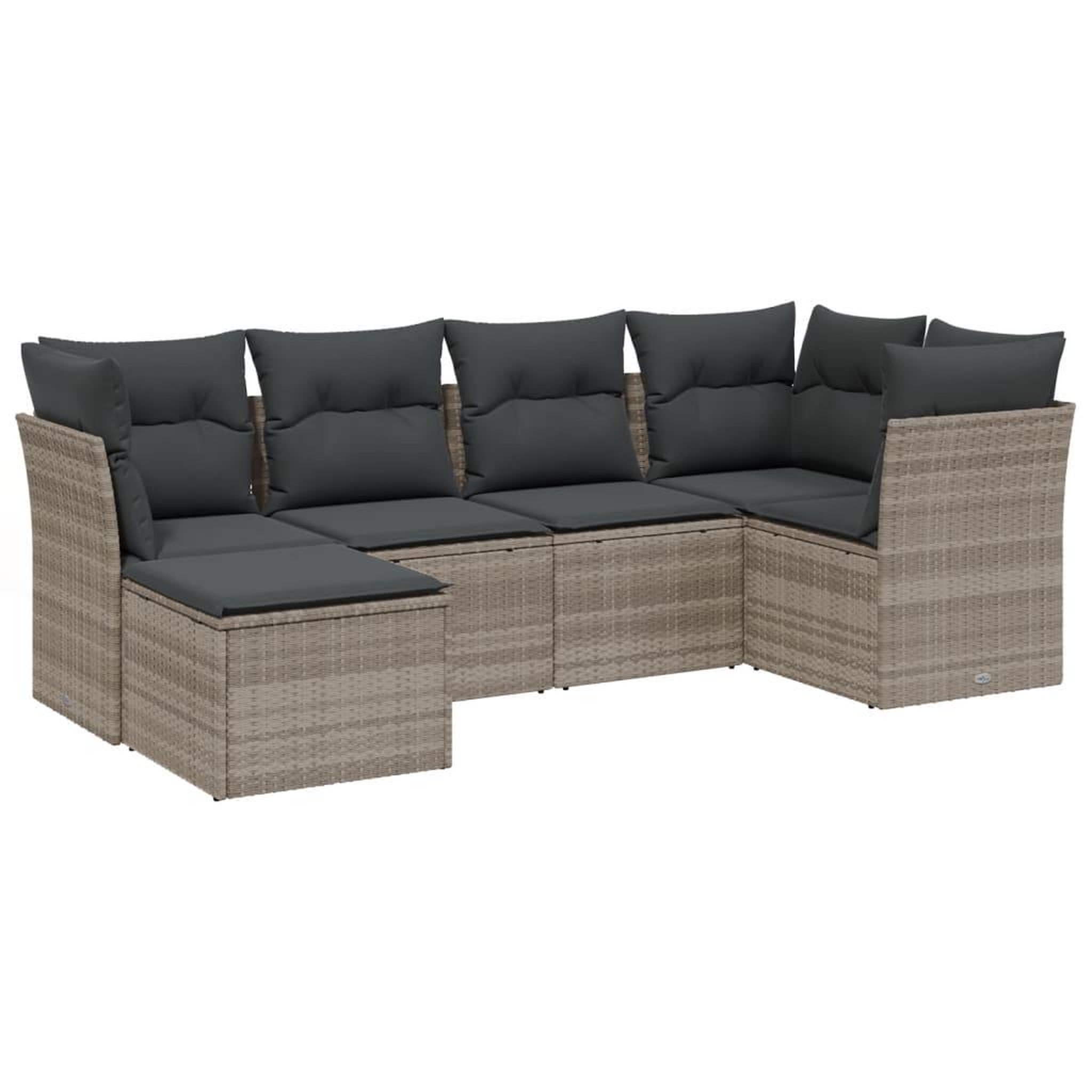 Voir la diapositive 2 : VIDAXL Salon de jardin 6 pcs avec coussins gris clair resine tressee