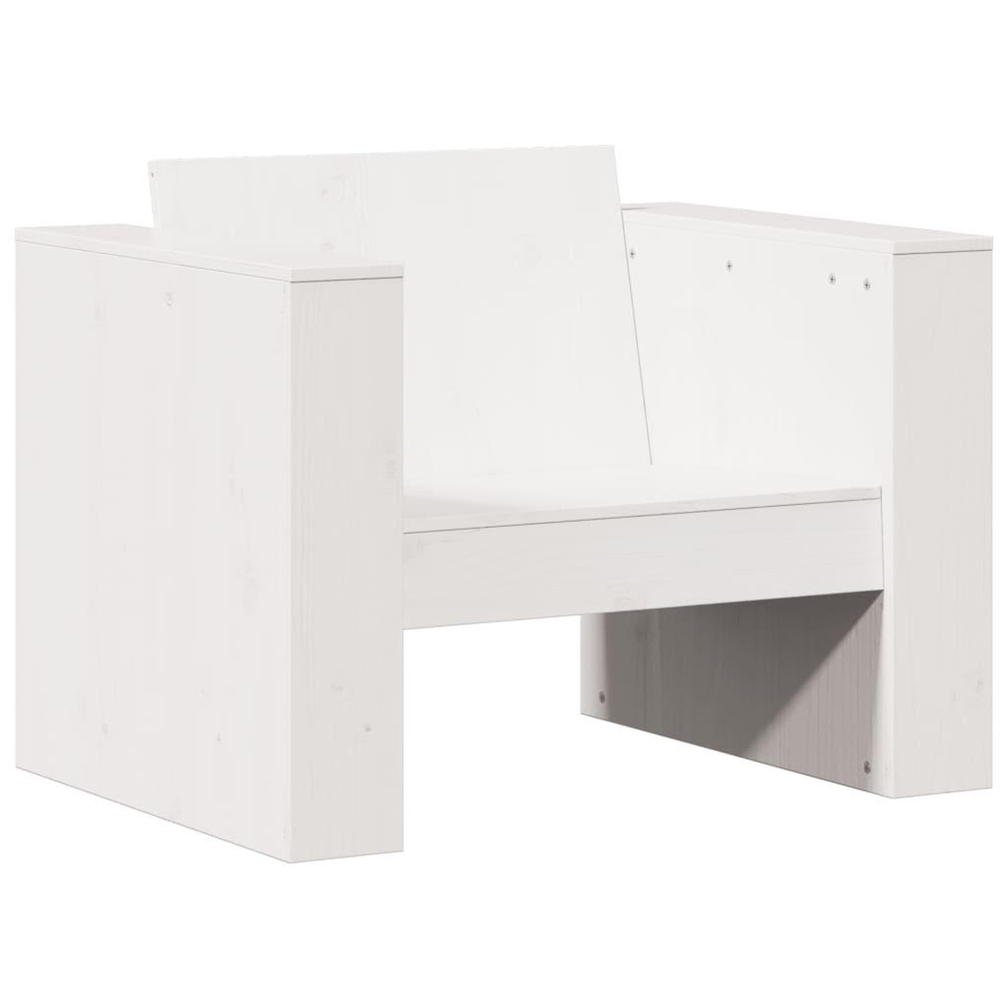 Voir la diapositive 2 : VIDAXL Canape de jardin blanc 79x60x62 cm bois de pin massif