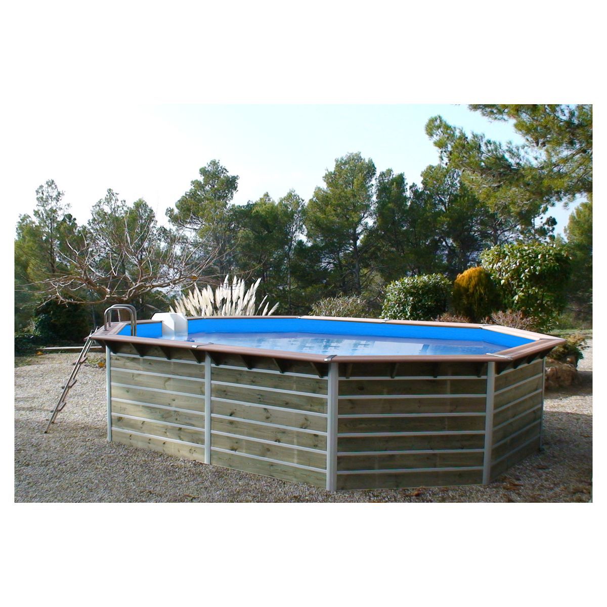 WATERCLIP Piscine en bois longitudinale 495x315x129 LOUIS