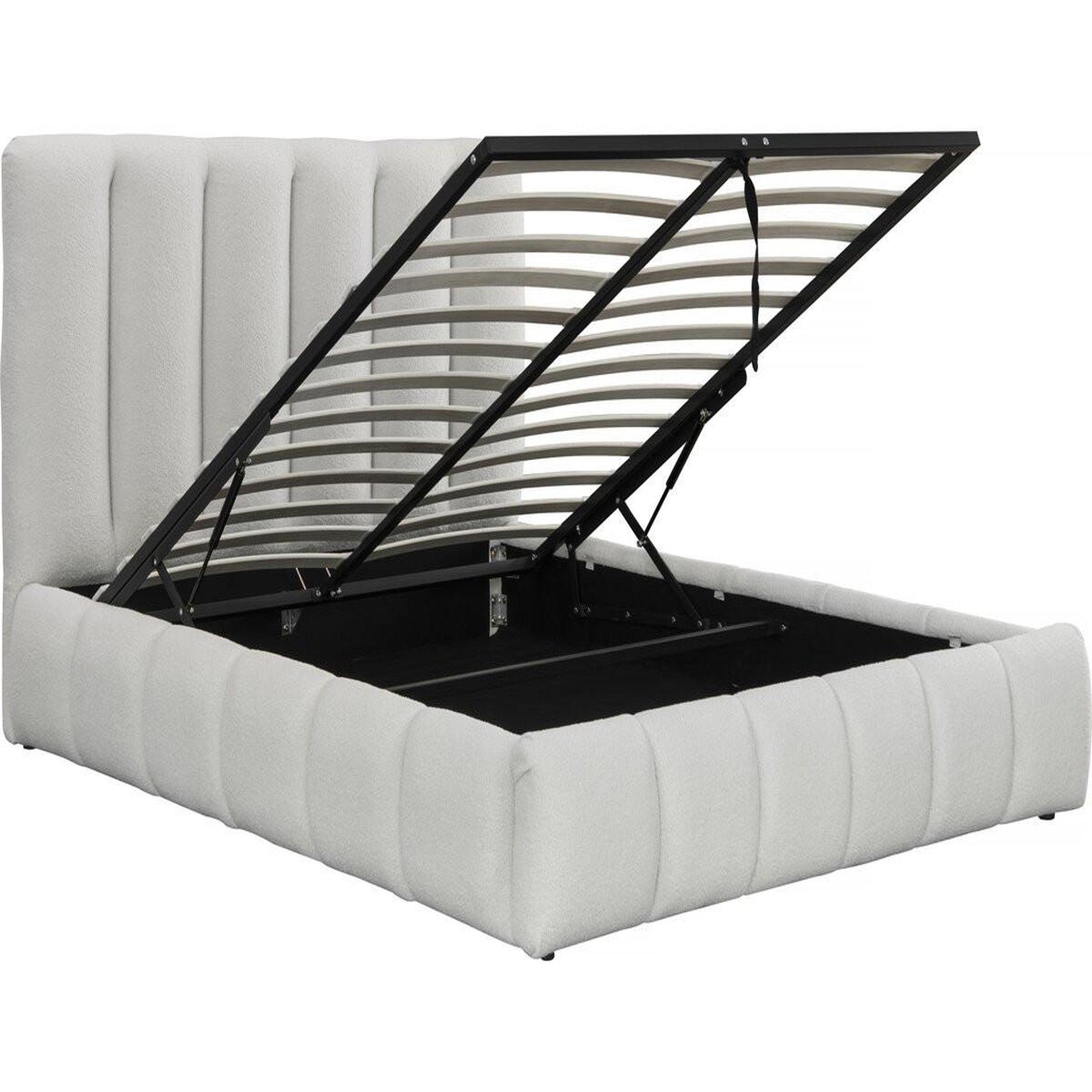 Voir la diapositive 3 : Habitat et Jardin Lit bouclette avec coffre  annie  - 140 x 190 cm - blanc