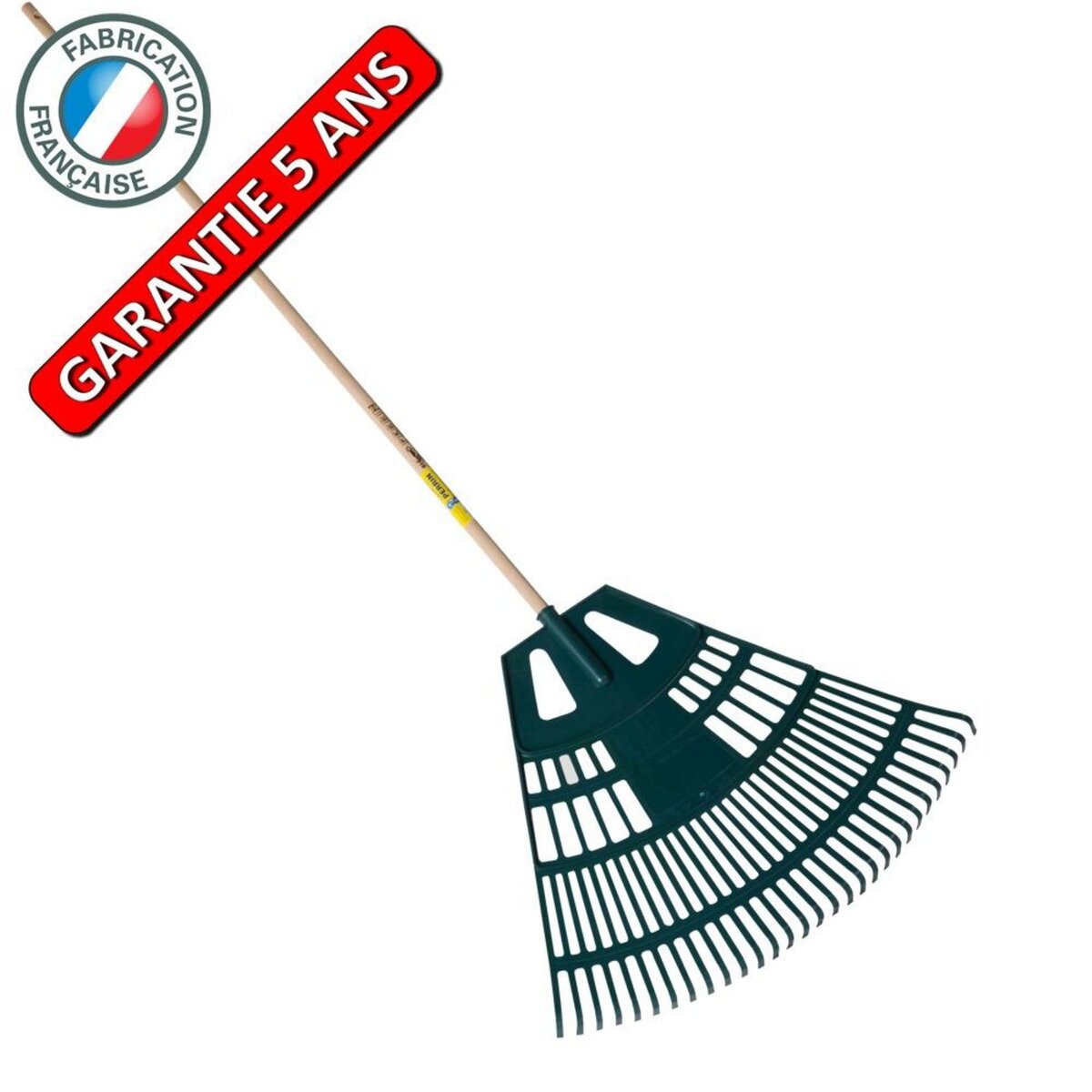 OUTILS PERRIN Balai à gazon 76 cm polypro manche 1,50 m, outil à main pour le jardin et le potager