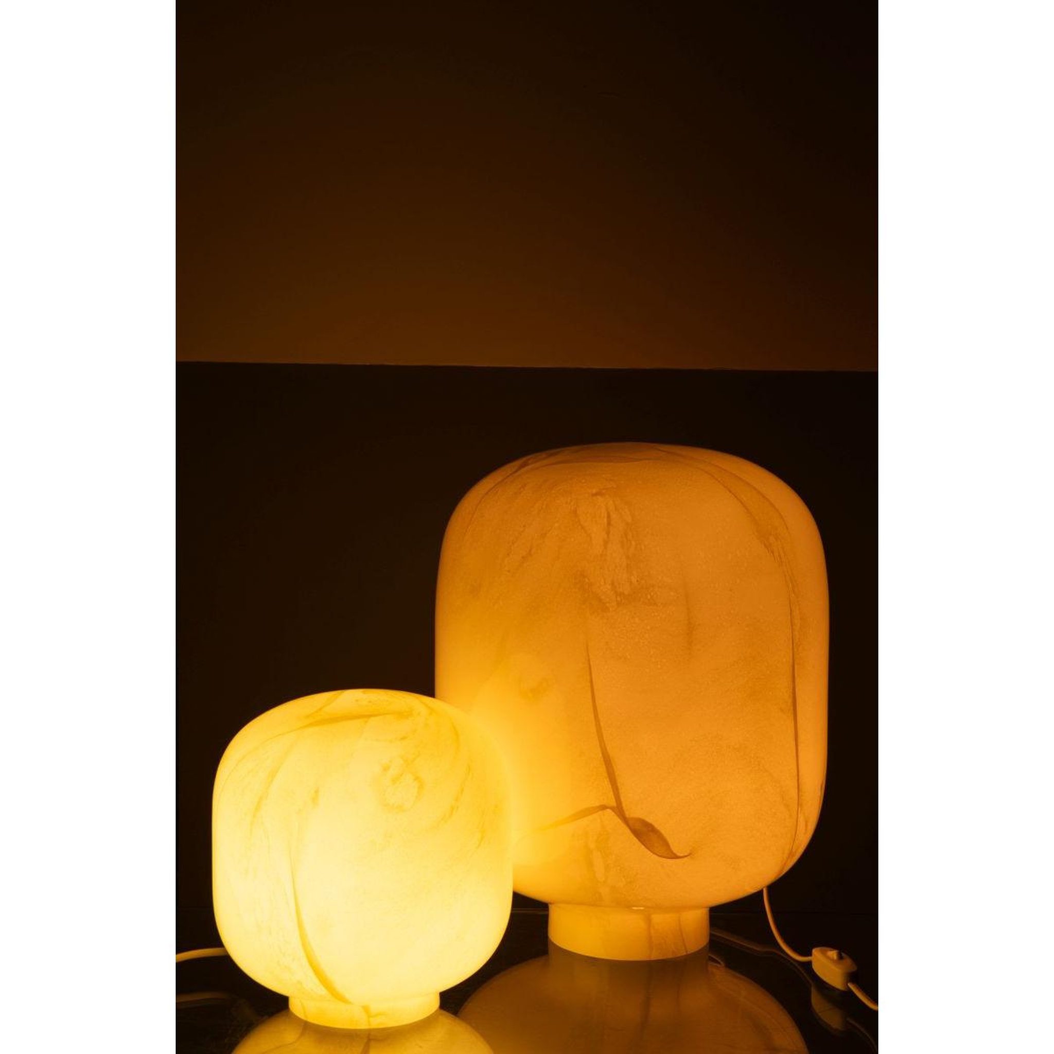 Voir la diapositive 4 : J-LINE Lampe à poser en verre  bola  21cm jaune