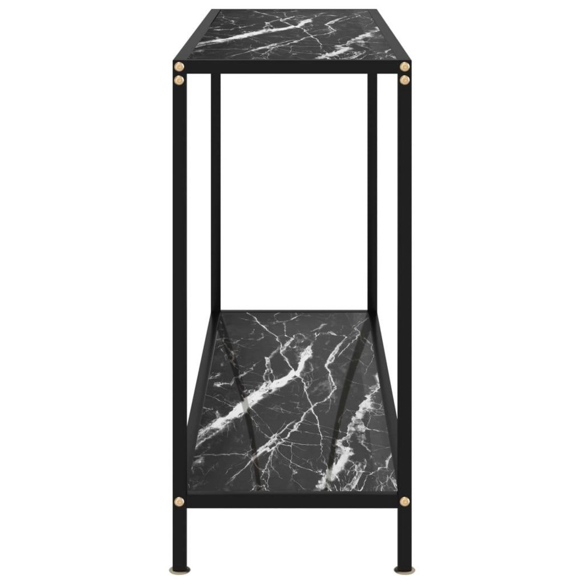 VIDAXL Table console Noir 120x35x75 cm Verre trempe
