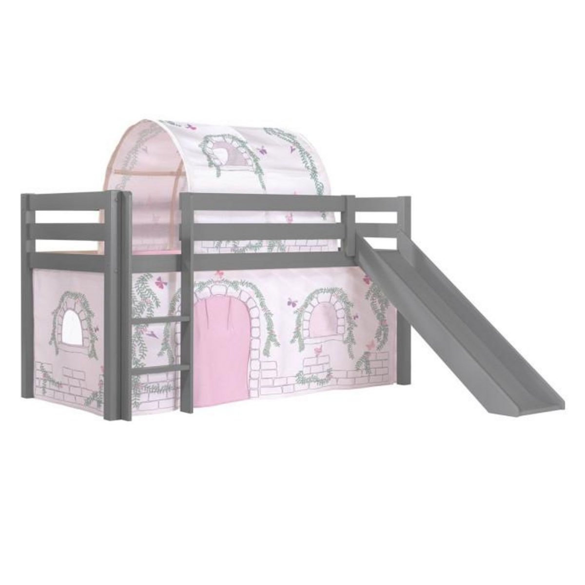 Paris Prix Pack - Lit Enfant Toboggan, Tente & Tunnel  Pino Birdy  Gris